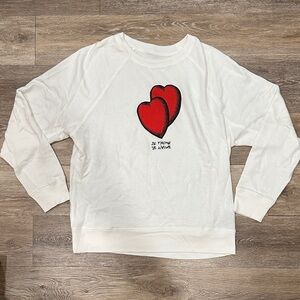 Zadig & Voltaire Cream Pullover with Red Hearts ♥️